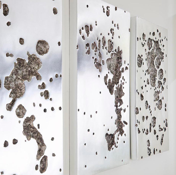 Silver Splatter Wall Sculpture I