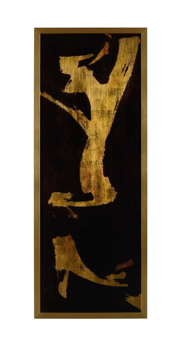 Reverse Gold Leaf Wall Panel Painting II - Luxury Living Collection