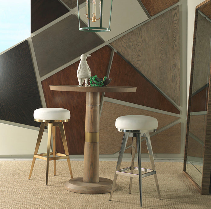 Alani White & Brass Counter Stool