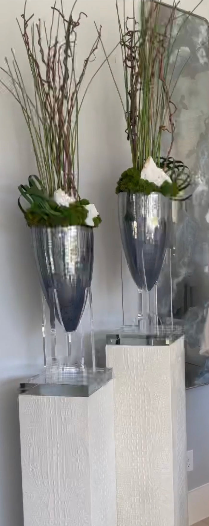 Henning Deep Blue Vase on Acrylic Stand - Luxury Living Collection