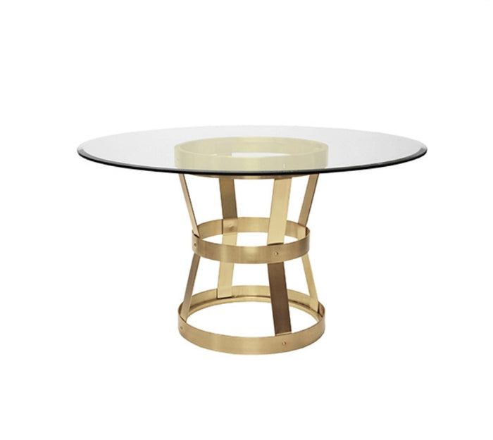 Luxe 54” Antique Brass Dining Table