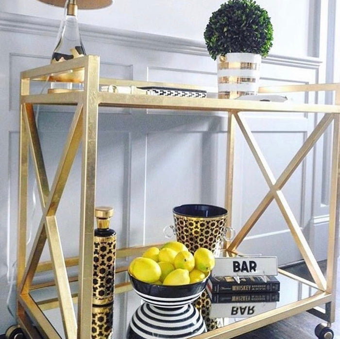 Kellan Gold Leaf Bar Cart