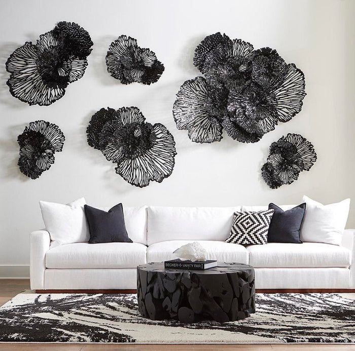 Black Wall Flower Art