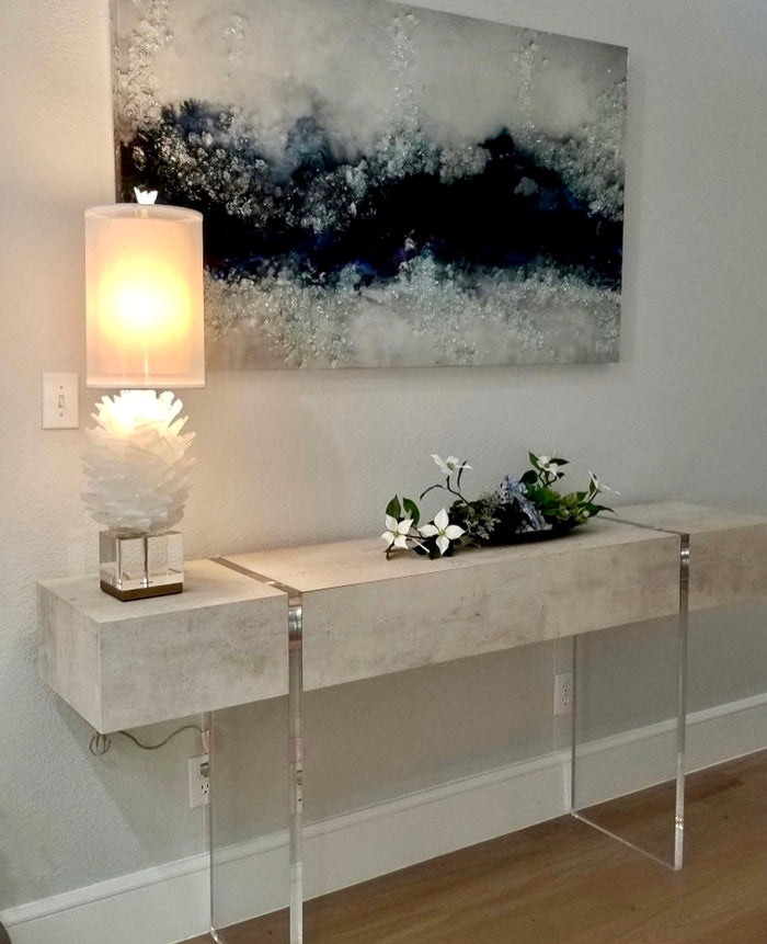 Sofia Selenite Table Lamp - Luxury Living Collection