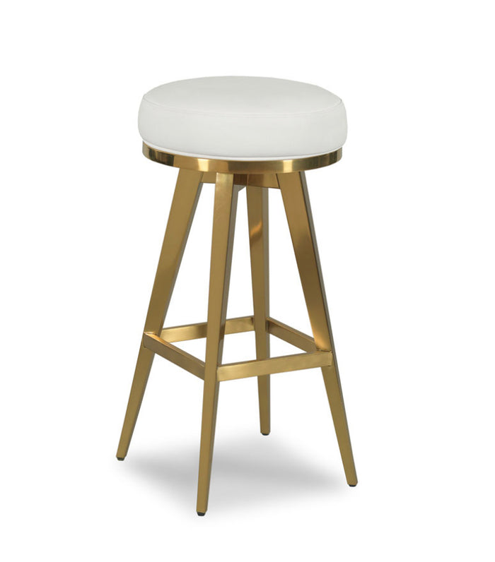 Alani White & Brass Counter Stool
