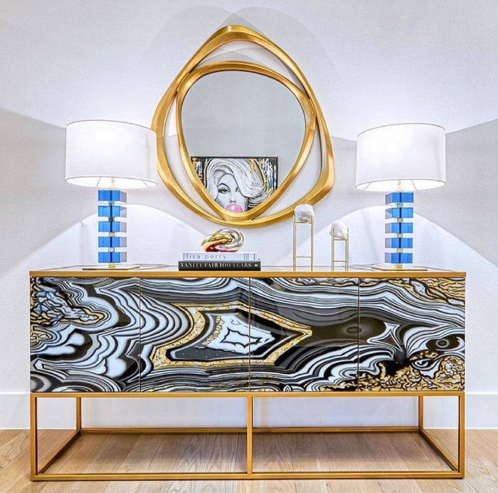 Zaira Agate Four-Door Cabinet - Luxury Living Collection