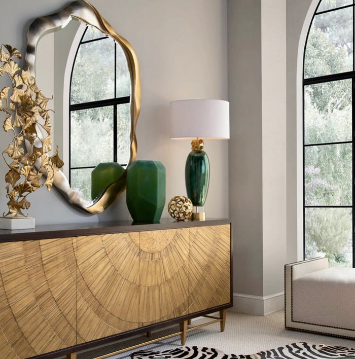 Aven Ginkgo Leaves on White Marble - Luxury Living Collection