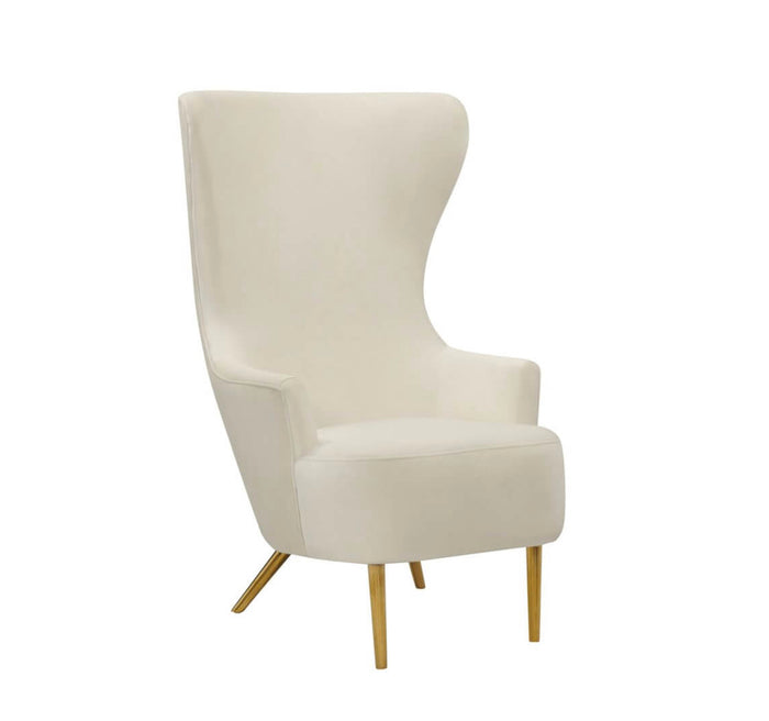 Versailles Cream Velvet Wingback Chair - Luxury Living Collection