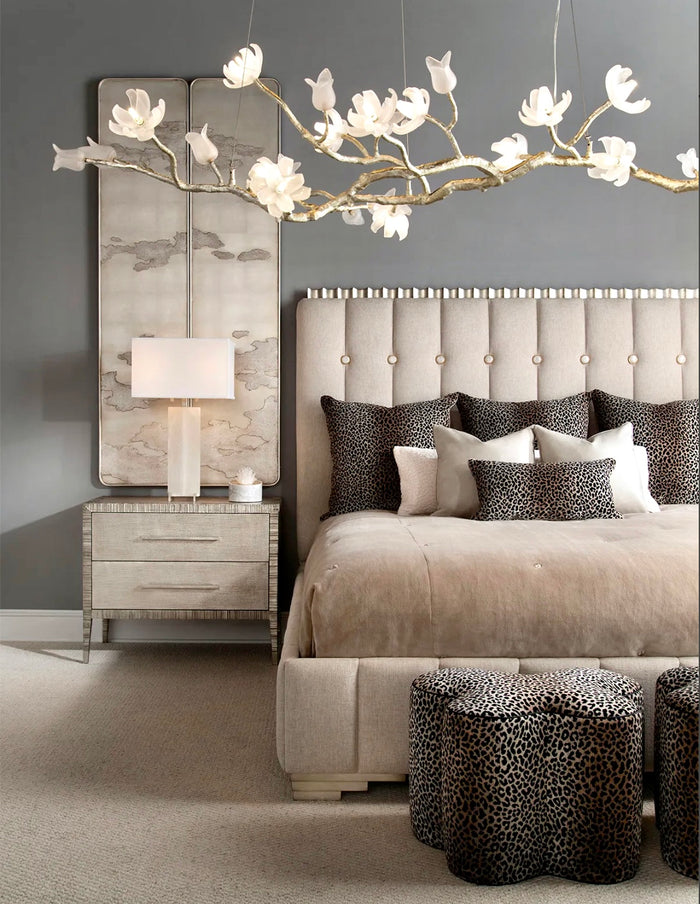 Taya Silver Nightstand - Luxury Living Collection