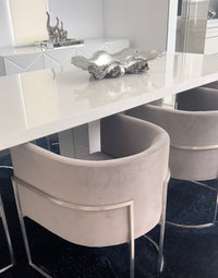 Jules Grey Velvet With Silver Frame Chair - Luxury Living Collection