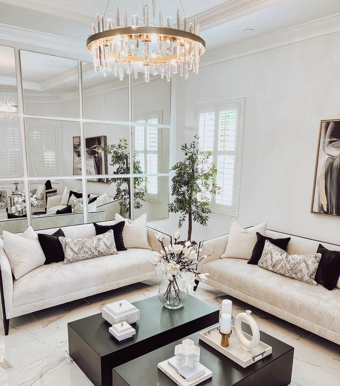 Ciro 29" Square Mirror Brushed Silver Frame