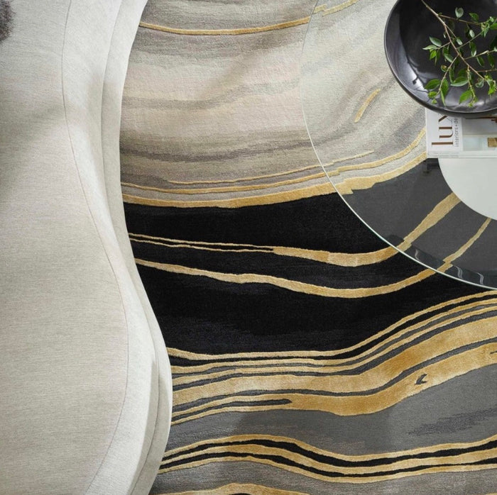 Vivid Charcoal Grey Area Rug - Elegance Collection