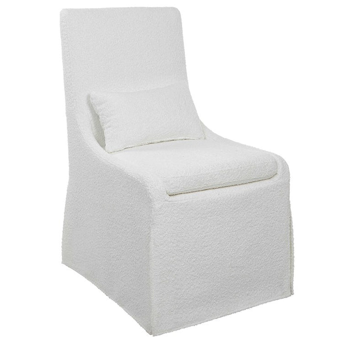 Hazel Armless White Linen Chair