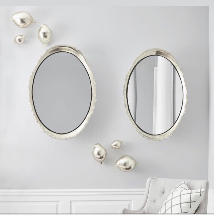 Ovo Silver Leaf Mirror