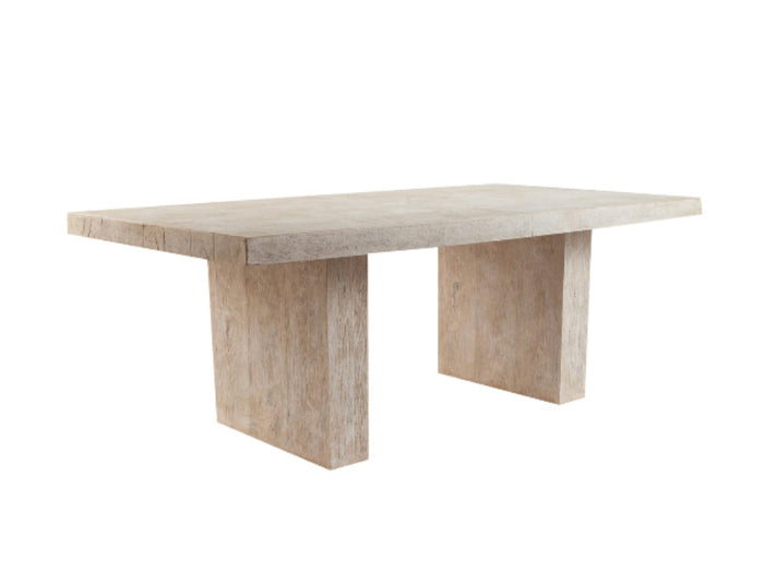 Allani Faux Wood Rectangle Stone Dining Table