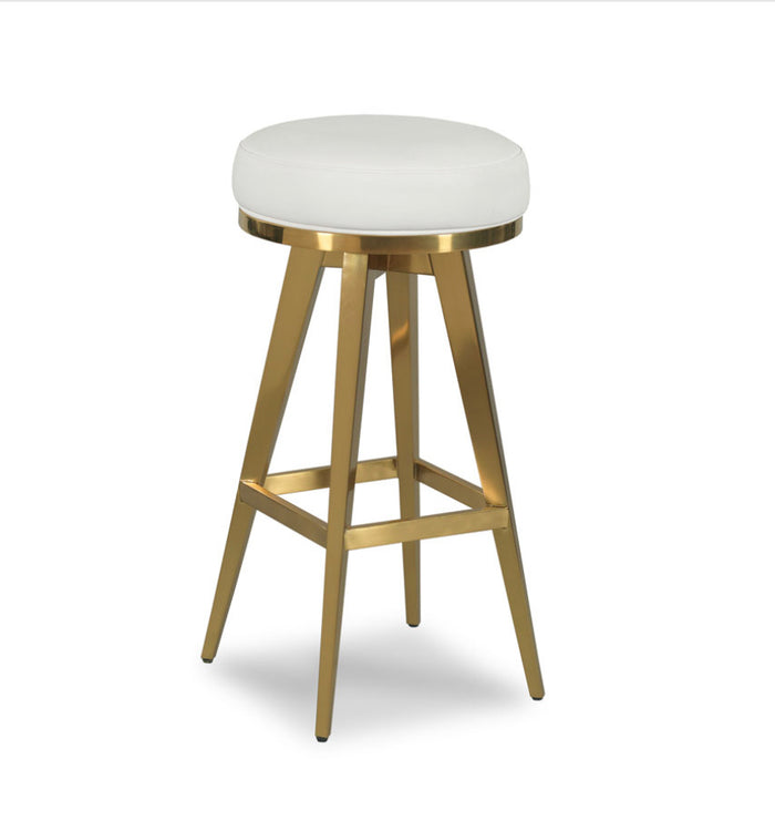 Alani White & Brass Bar Stool