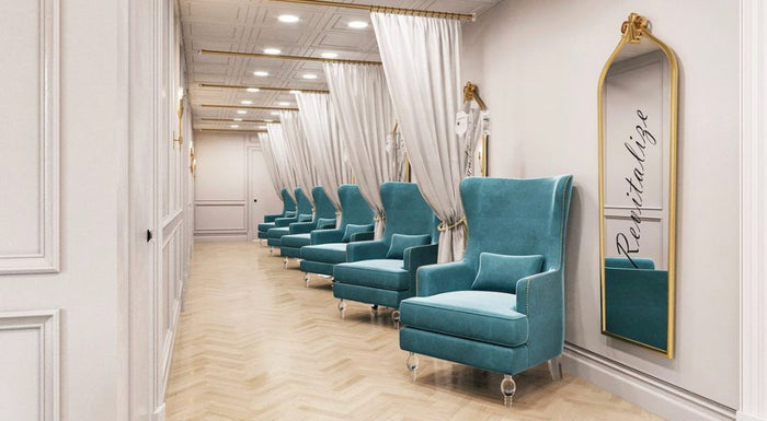 Faccinetti Sea Blue Velvet Tall Chair - Luxury Living Collection