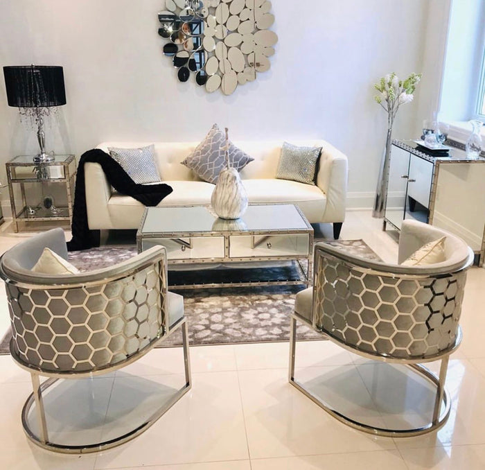 Cora Grey Velvet Chair