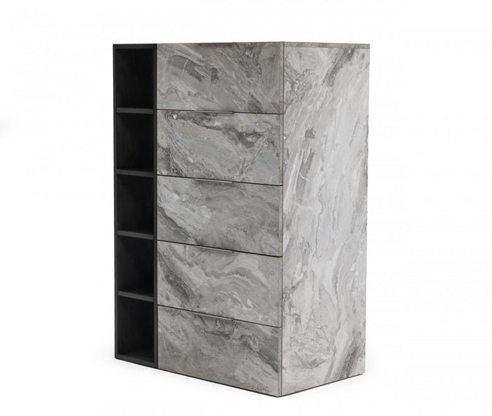 Hills Grey Wash & Faux Marble Chest