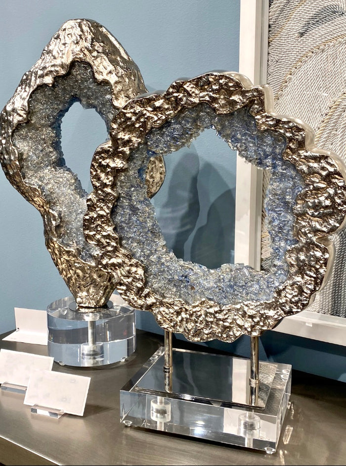 Nickel & Blue Sculpture - Luxury Living Collection