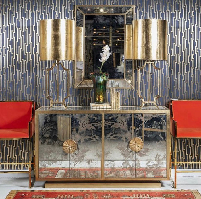 Noemy Champagne Silver Leaf Lamp