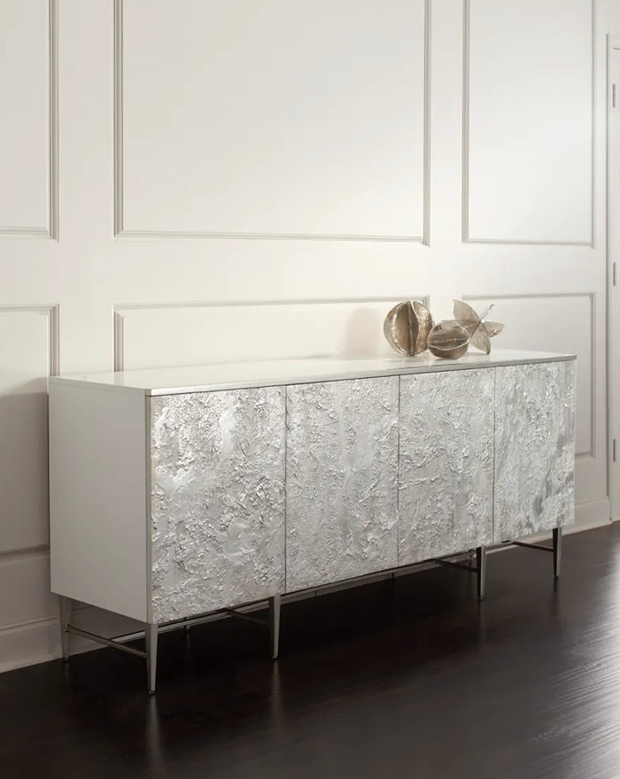 Camila Nickel Spheres of Flowing Waves (Set of Three) - Luxury Living Collection