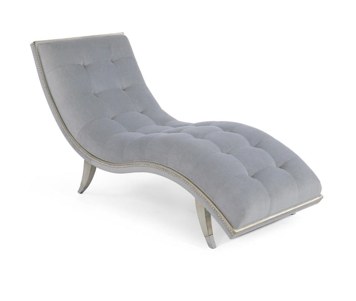 Monroe Grey Velvet Luxury Chaise - Luxury Living Collection