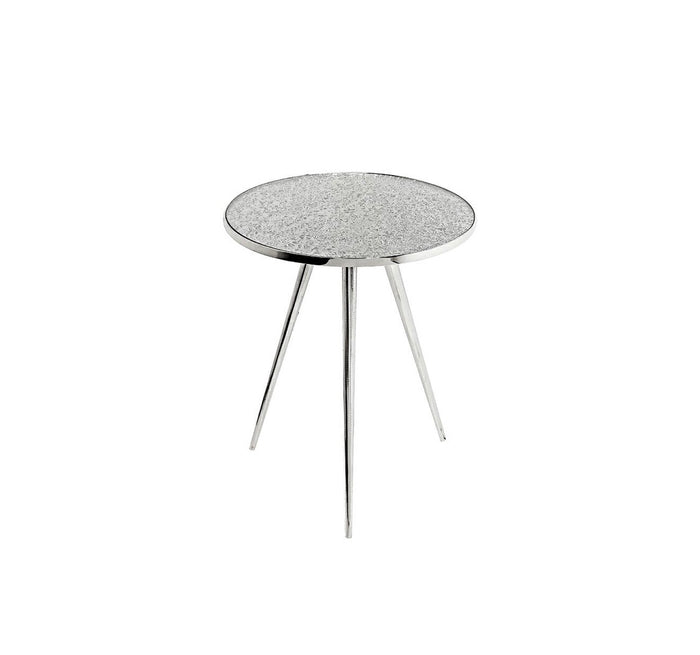 Pierce Polished Steel End Table