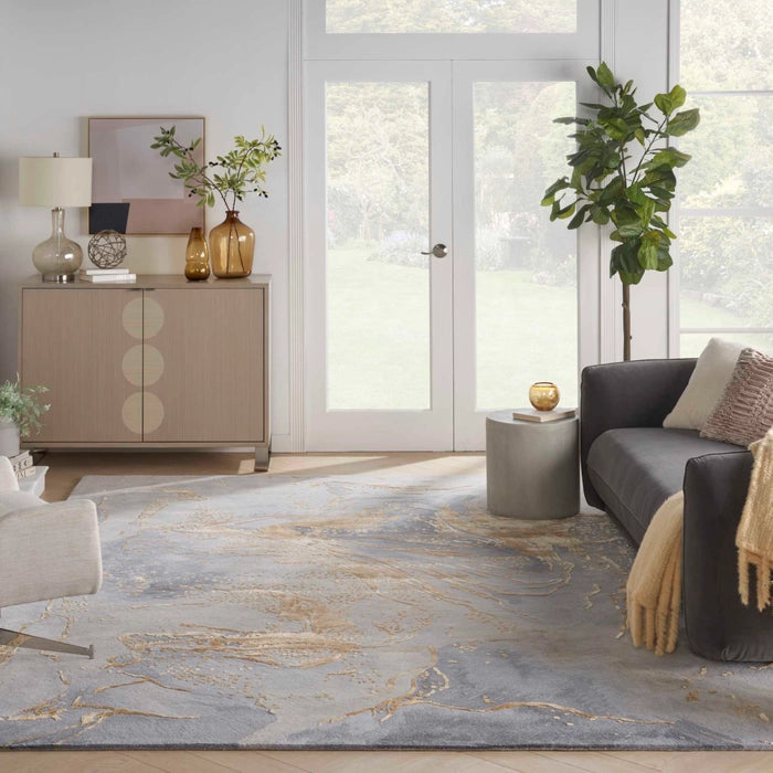 Vivid Grey/Gold Area Rug - Elegance Collection