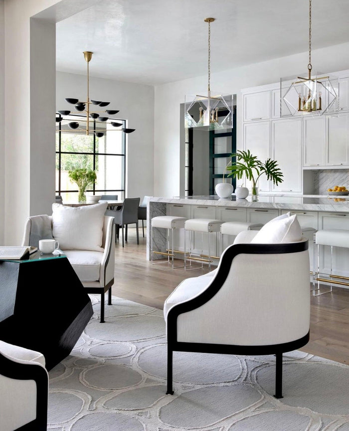 Genesis White Vinyl & Acrylic With Gold Counter Stool