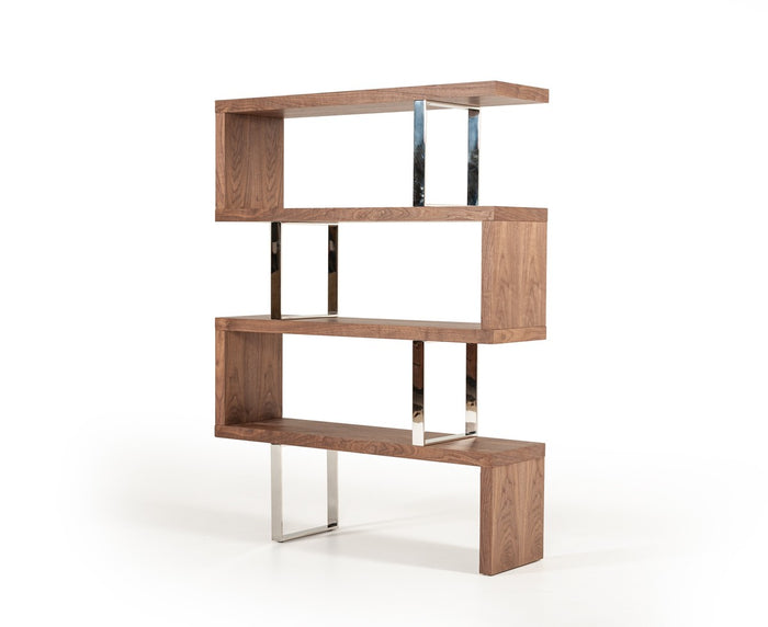 Elexis Modern Walnut Bookcase