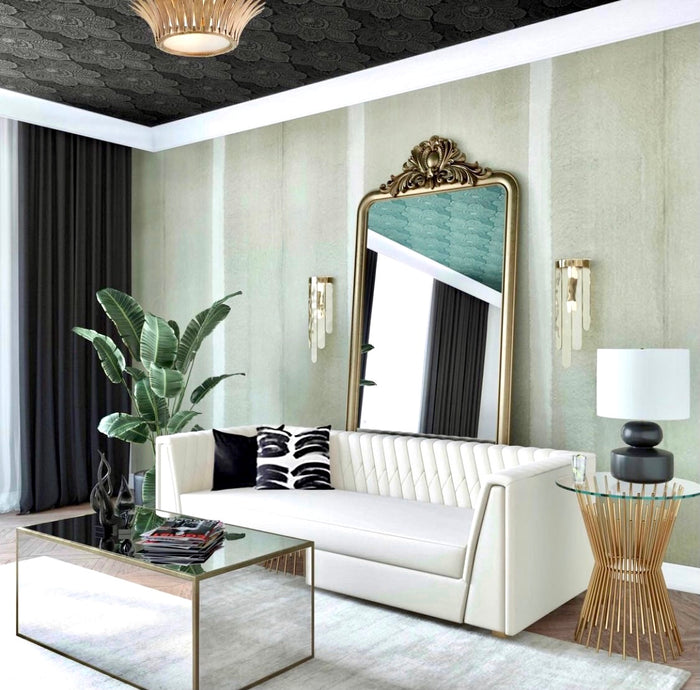 Mehzin Gold Glass Side Table - Luxury Living Collection