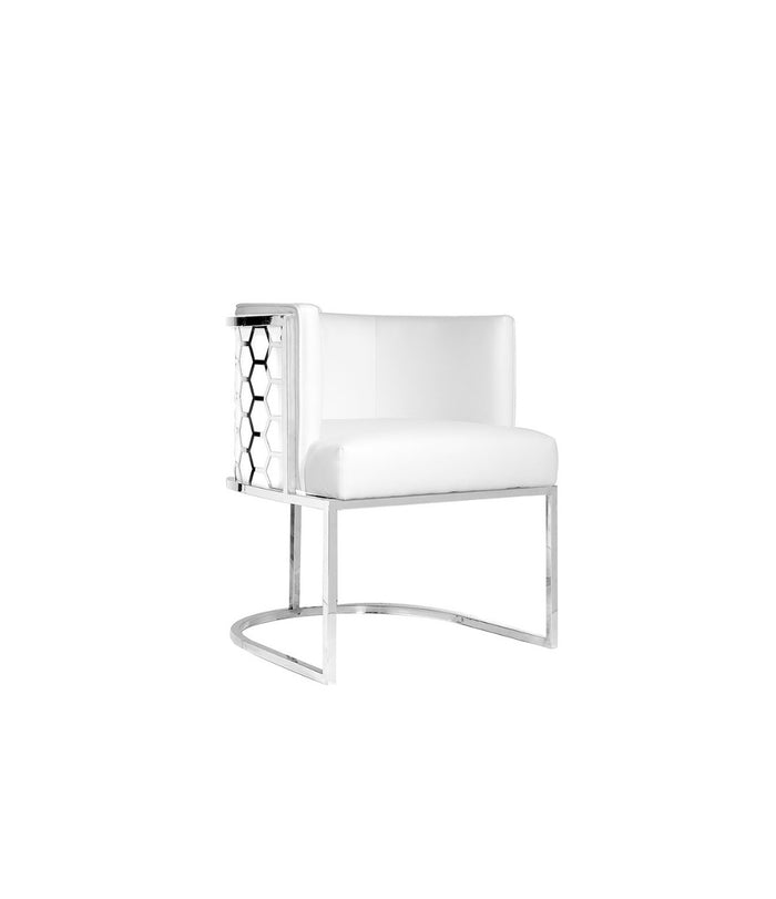 Cora White Leatherette Chair