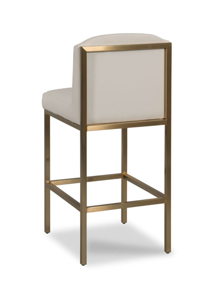 Anushka White & Satin Brass Bar Stool