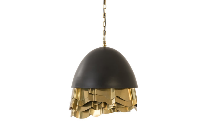 Shuffle Black with Brass Chandelier