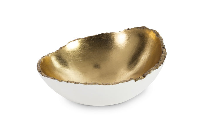 Egg White and Gold Leaf Decorative Bowl