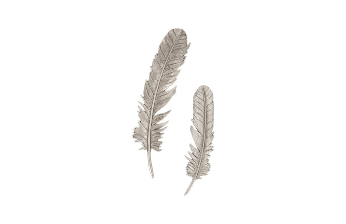 Silver Feather Wall Sculpture (Set of Two)