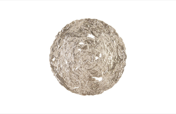 Silver Molten Disc Wall Sculpture