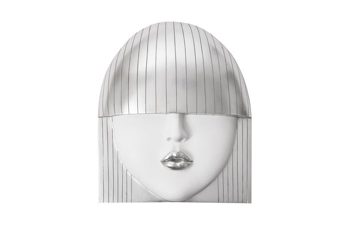 Silver Leaf Kiss Face Wall Sculpture