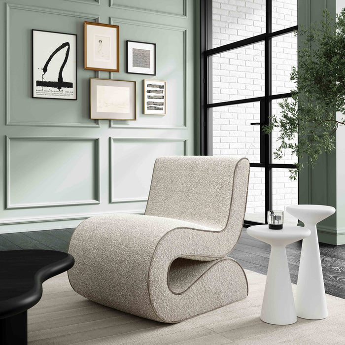 Selene Speckled Grey Boucle Accent Chair - Luxury Living Collection