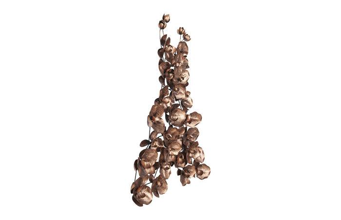 Copper Orchid Bundle Wall Sculpture