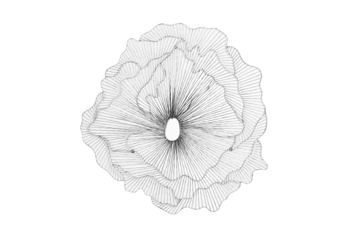 Poppy Antique Silver Flower Art
