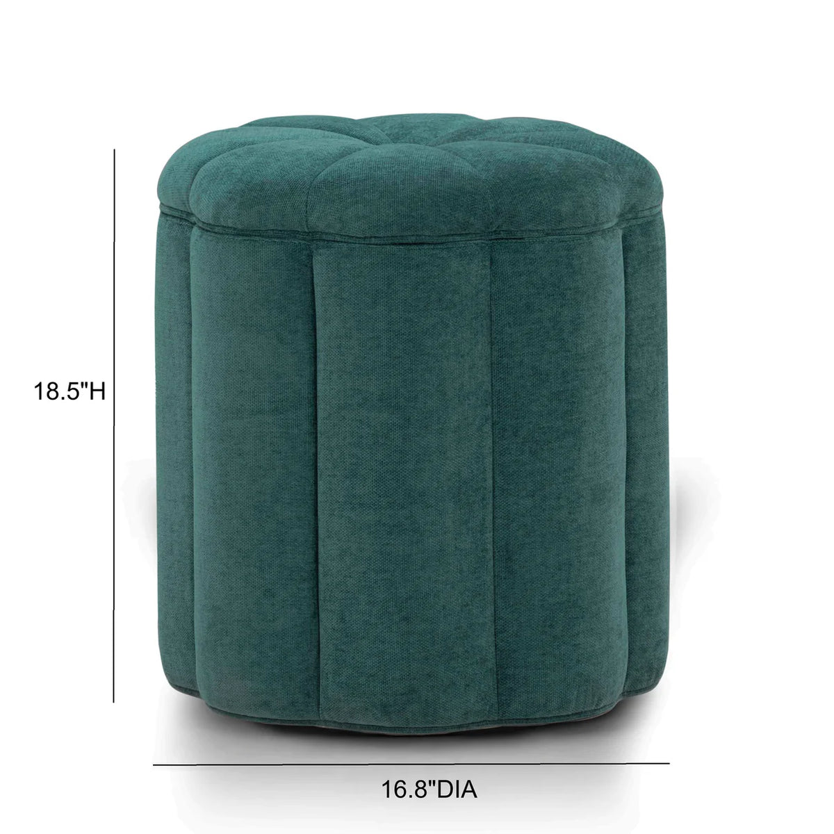 Petals Textured Peacock Performance Velvet Storage Ottoman