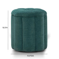 Petals Textured Peacock Performance Velvet Storage Ottoman