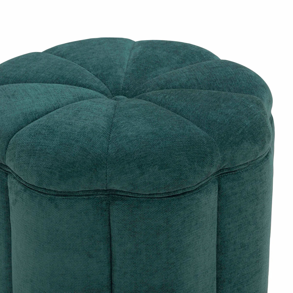 Petals Textured Peacock Performance Velvet Storage Ottoman
