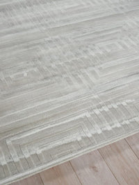 Ollie Modern Light Silver Patterned Area Rug - Elegance Collection