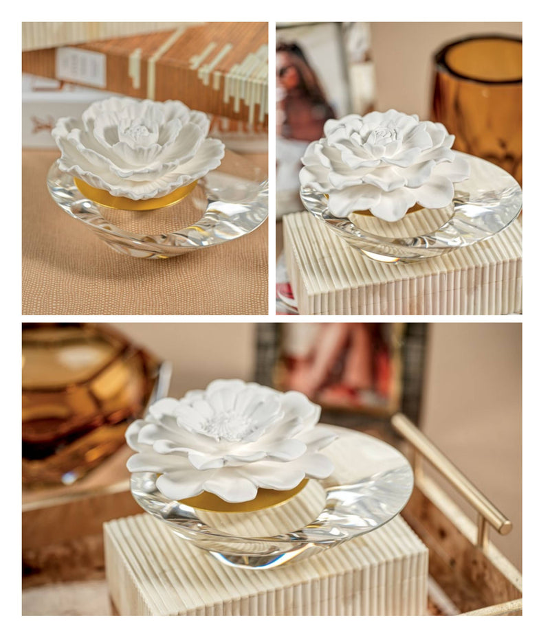 Dream Moroccan Peony Fragrance Porcelain & Crystal Diffuser (Sets of 2 & 4) - 2 Sizes Available