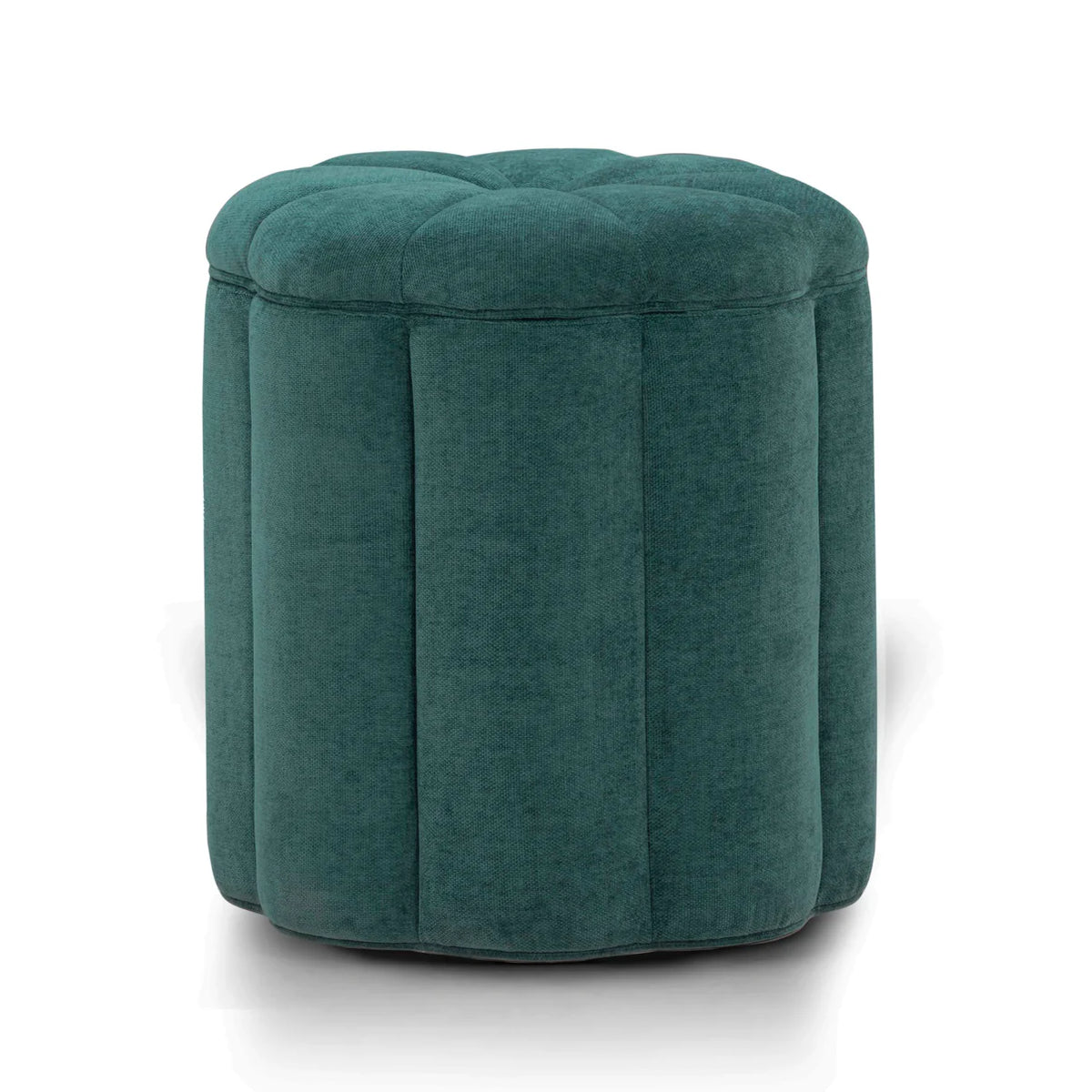 Petals Textured Peacock Performance Velvet Storage Ottoman