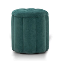 Petals Textured Peacock Performance Velvet Storage Ottoman
