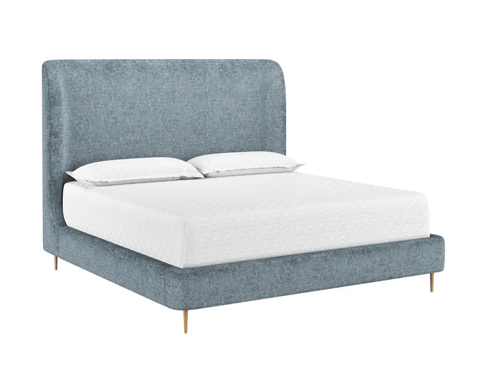 Tierra French Blue Chenille & Gold Bed